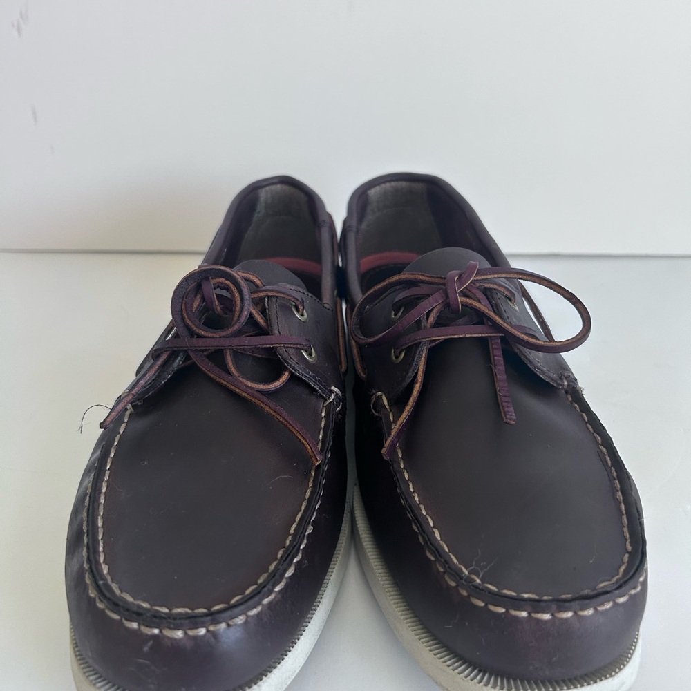Joseph Abboud Rich Brown Leather Boat Shoes 11.5D